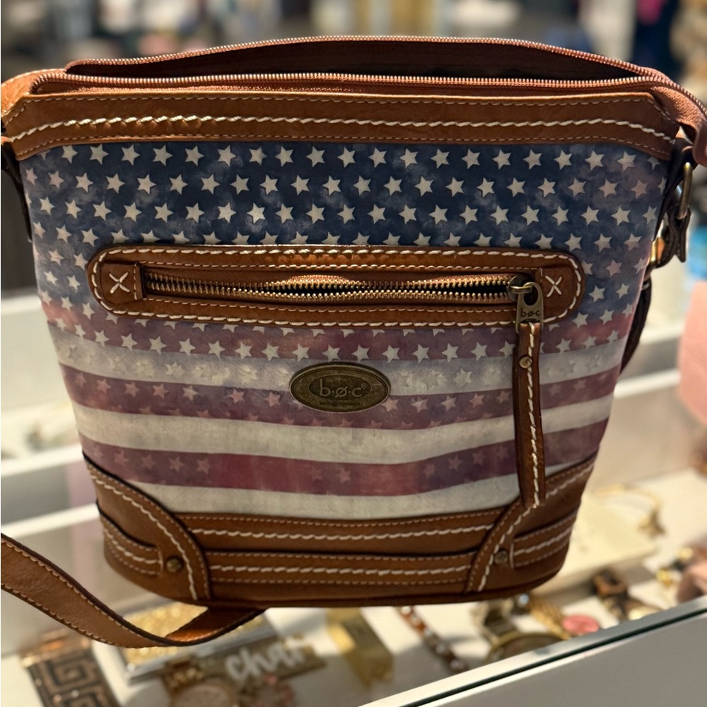 B.O.C. Patriotic Stars and Stripes Shoulder Bag